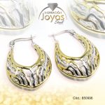 Argolla de Acero Forma Geométrica 2 Tonos Óvalo - 850996