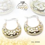 Argolla de Acero Forma Geométrica 3 Tonos Óvalo - 850999