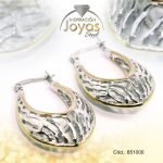 Argolla de Acero Forma Geométrica 3 Tonos Óvalo - 851000