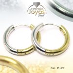 Argolla de Acero Variado 2 Tonos Círculo  - 851007