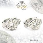 Argolla de Acero Micro Circón Plateado Gota - 851010