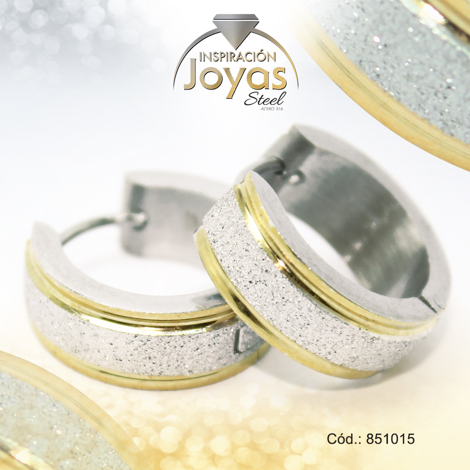 851015 Argolla de Acero Huggies 2 Tonos Círculo - 851015 - Imagen 1