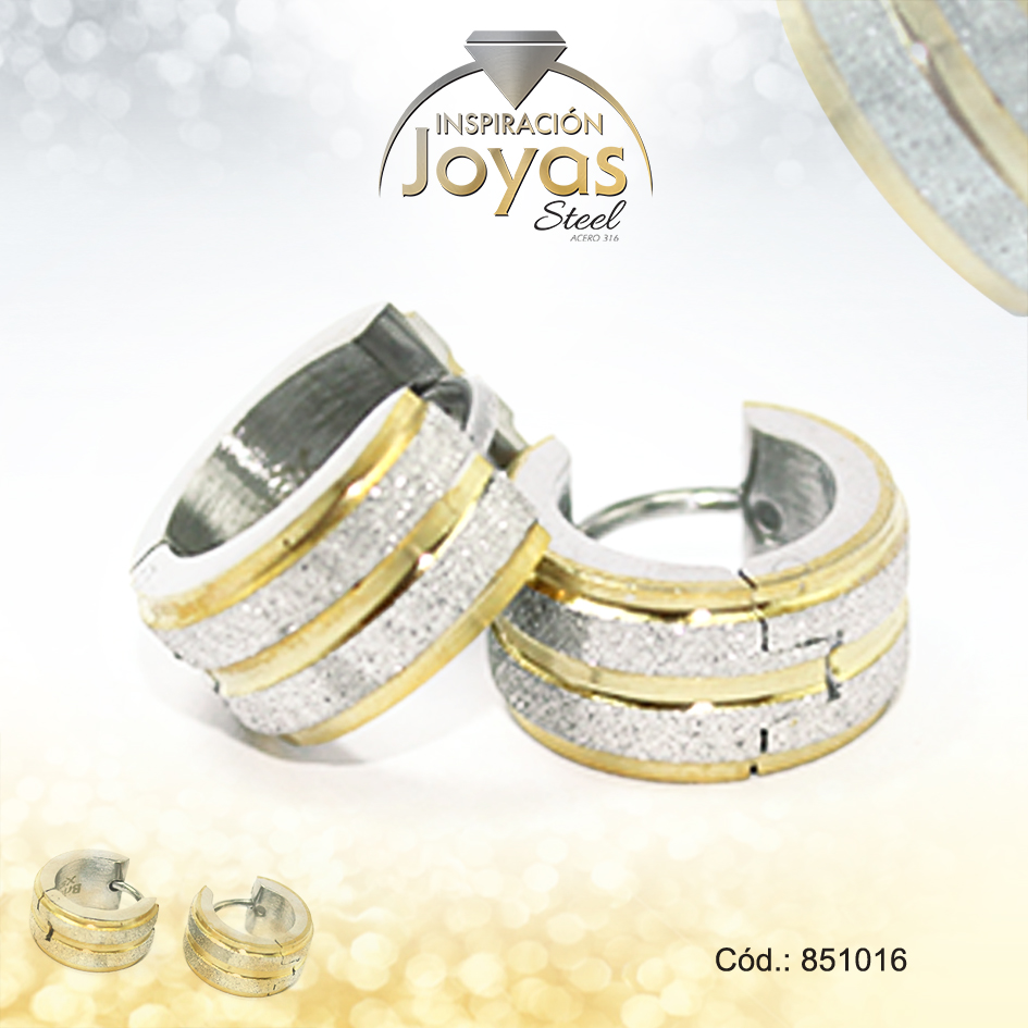 851016 Argolla de Acero Huggies 2 Tonos Círculo - 851016 - Imagen 1