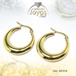 Argolla de Acero Lisa Dorado Círculo  - 851019