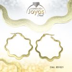 Argolla de Acero Dorado Trébol - 851021