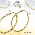 Argolla de Acero Forma Geométrica Dorado Óvalo - 851028