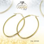 Argolla de Acero Forma Geométrica Dorado Óvalo - 851029