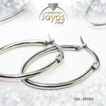 Argolla de Acero Forma Geométrica Plateado Óvalo - 851030