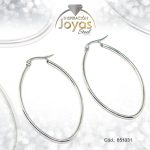 Argolla de Acero Forma Geométrica Plateado Óvalo - 851031