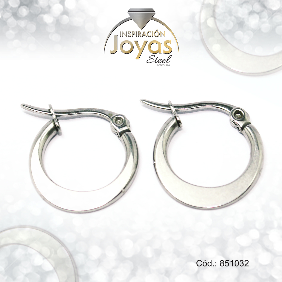 851032 Argolla de Acero Variado Plateado Círculo - 851032 - Imagen 1