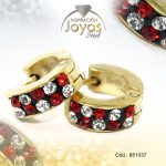 Argolla de Acero Huggies con Circón Dorado Círculo - 851037