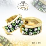 Argolla de Acero Huggies con Circón Dorado Círculo - 851040