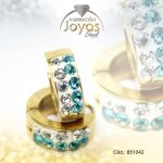 Argolla de Acero Huggies con Circón Dorado Círculo - 851042