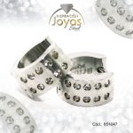 Argolla de Acero Huggies con Circón Plateado Círculo - 851047