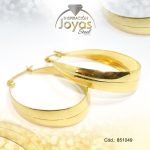 Argolla de Acero Forma Geométrica Dorado Óvalo - 851049