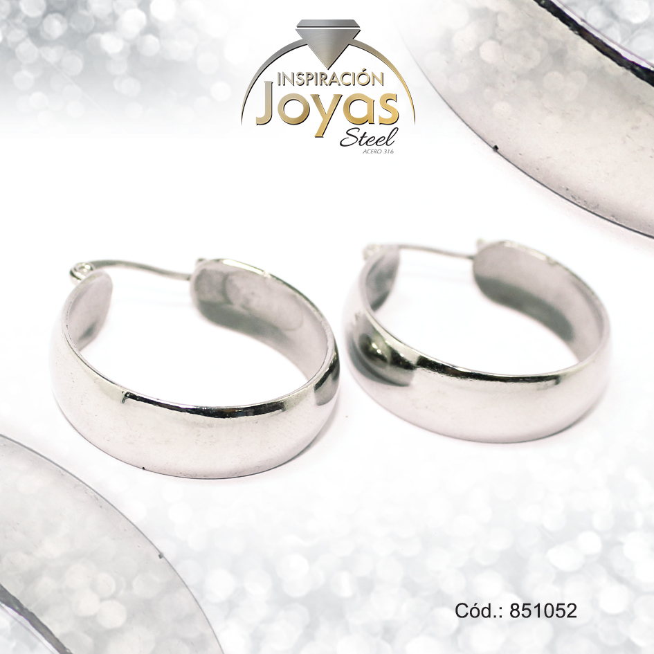 851052 Argolla de Acero Variado Plateado Círculo - 851052 - Imagen 1