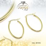 Argolla de Acero Forma Geométrica Dorado Óvalo - 851053