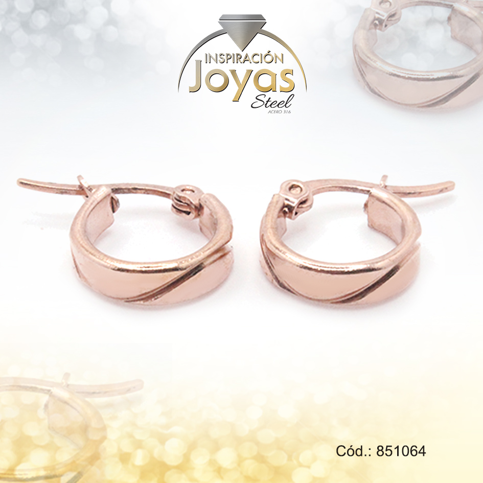 851064 Argolla de Acero Variado Rose Gold Círculo - 851064 - Imagen 1