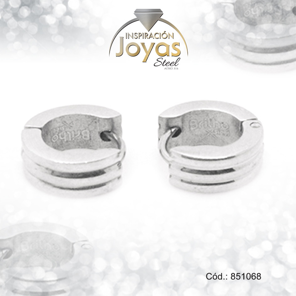 851068 Argolla de Acero Variado Plateado Círculo - 851068 - Imagen 1