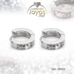 Argolla de Acero Huggies con Circón Plateado Círculo - 851072