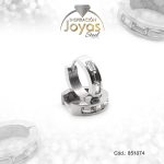 Argolla de Acero Huggies con Circón Plateado Círculo - 851074 - Imagen 2