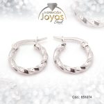 Argolla de Acero Huggies con Circón Plateado Círculo - 851074