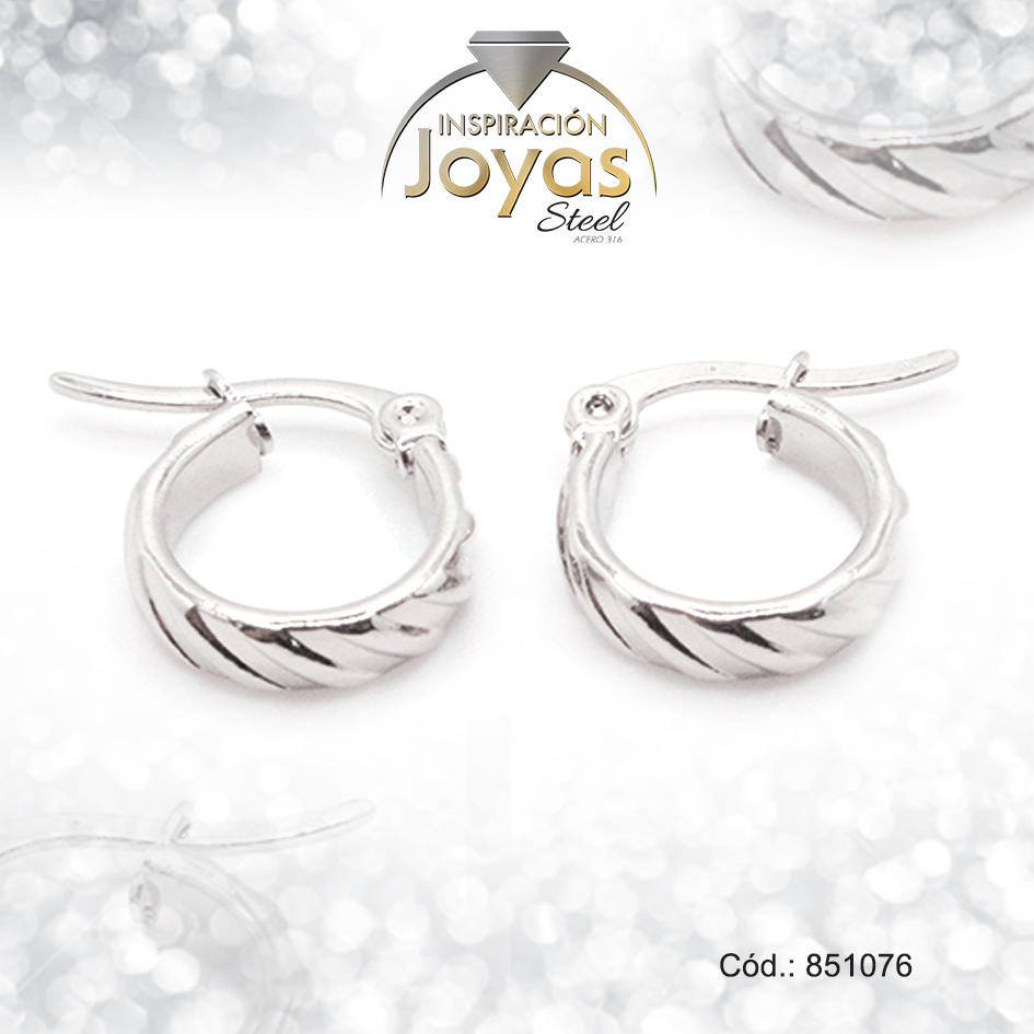 851076 Argolla de Acero Variado Plateado Círculo - 851076 - Imagen 1