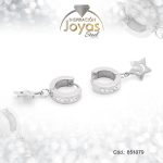 Argolla de Acero Colgante Circón Plateado Estrella  - 851079