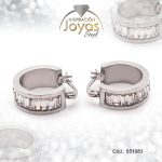 Argolla de Acero Aleación Circón Plateado Círculo  - 851083