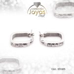 Argolla de Acero Aleación Circón Plateado Círculo  - 851085