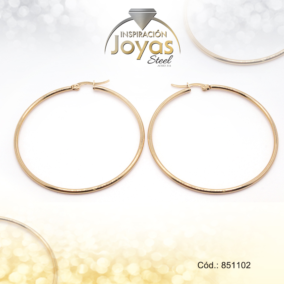 851102 Argolla de Acero Lisa Dorado Círculo - 851102 - Imagen 1