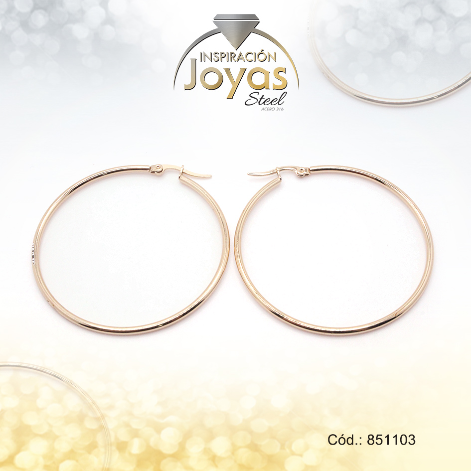 851103 Argolla de Acero Lisa Dorado Círculo - 851103 - Imagen 1