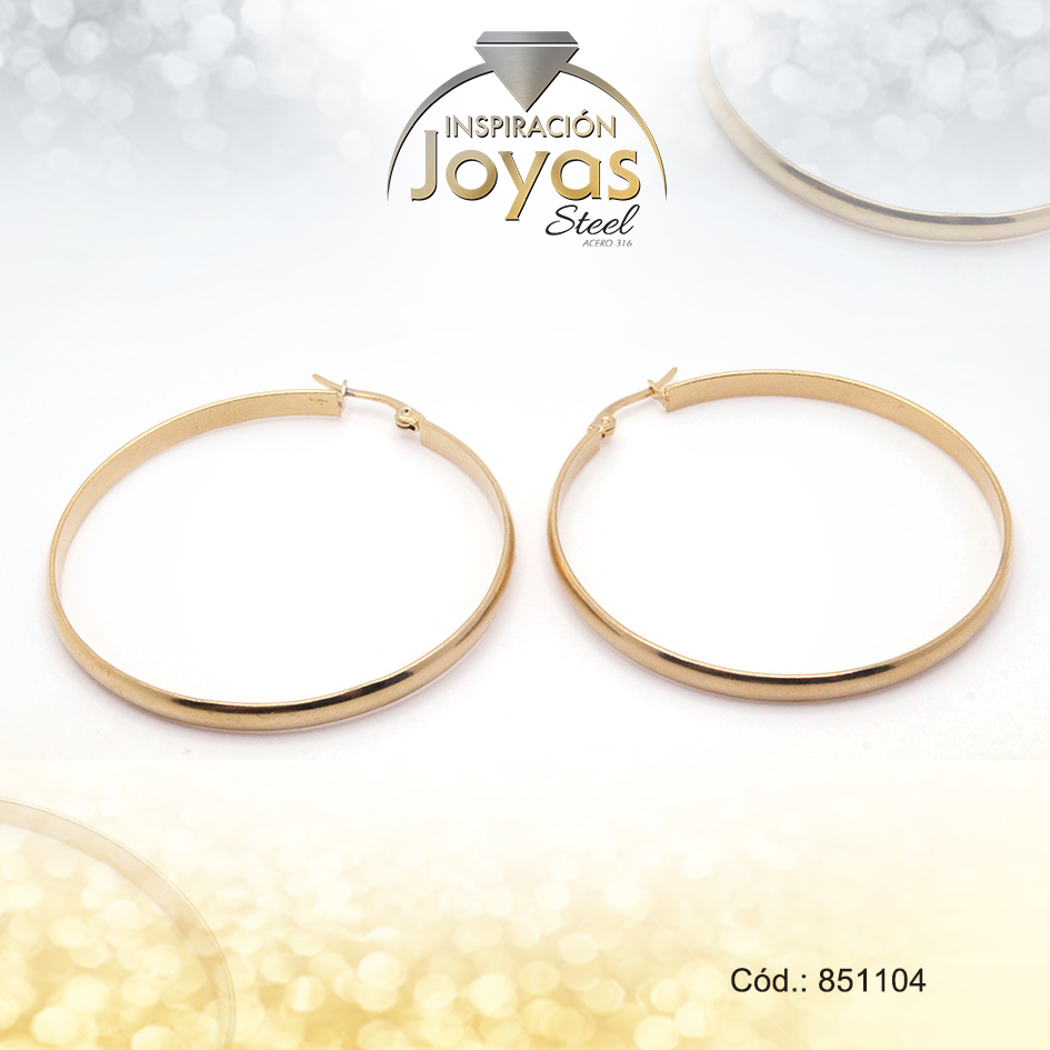 851104 Argolla de Acero Variado Dorado Círculo - 851104 - Imagen 1