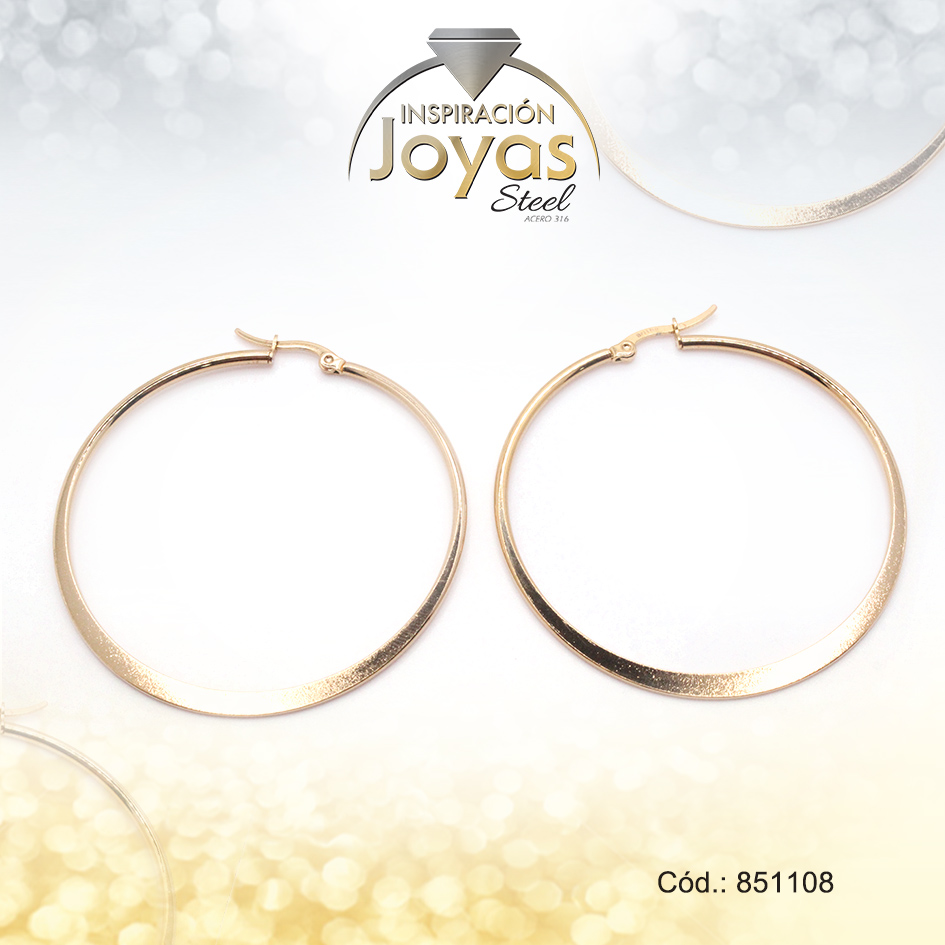 851108 Argolla de Acero Lisa Dorado Círculo - 851108 - Imagen 1