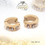 Argolla de Acero Huggies con Circón Dorado Círculo - 851112