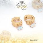 Argolla de Acero Huggies con Circón Dorado Círculo - 851121