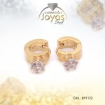 Argolla de Acero Huggies con Circón Dorado Círculo - 851122