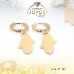 Argolla de Acero Colgante Dorado Mano De Fatima  - 851125