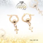 Argolla de Acero Colgante Dorado Cruz  - 851126