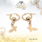 Argolla de Acero Colgante Dorado Mariposa  - 851129