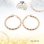 Argolla de Acero Variado Dorado Círculo  - 851135