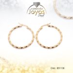 Argolla de Acero Variado Dorado Círculo  - 851136