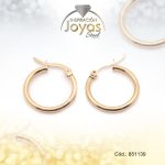 Argolla de Acero Lisa Dorado Círculo - 851139