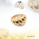 Anillo de Acero Variado Dorado Talla 7,5 - 860194