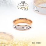 Anillo de Acero Matrimonio Esmalte Dorado Símbolo de Género Blanco Talla 9 - 860222