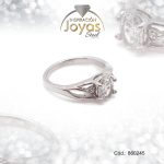 Anillo de Acero Solitario Circón Plateado Óvalo Talla 8,5 - 860245