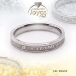Anillo de Acero Matrimonio Plateado Chanel - 860259
