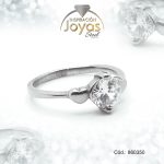 Anillo - Acero - Plateado - Solitario - Circon Blanco -  T: 8 - 86035080