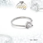 Anillo de Acero Solitario Circón Plateado Rombo Talla 6 - 860371