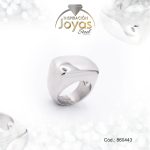 Anillo de Acero Caballero Plateado Cuadrado Talla 6 - 860443